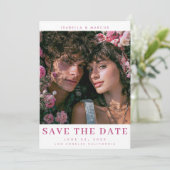 Romantische "Save The Date" - Flachkarte Save The Date (Stehend Vorderseite)