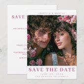 Romantische "Save The Date" - Flachkarte Save The Date (Vorne/Hinten)