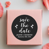 Romantische Save the Date-Hochzeitsankündigung Runder Aufkleber