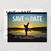 Romantische Save the Date Hochzeitspostkarte Ankündigungspostkarte (Vorne/Hinten)