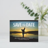 Romantische Save the Date Hochzeitspostkarte Ankündigungspostkarte (Stehend Vorderseite)