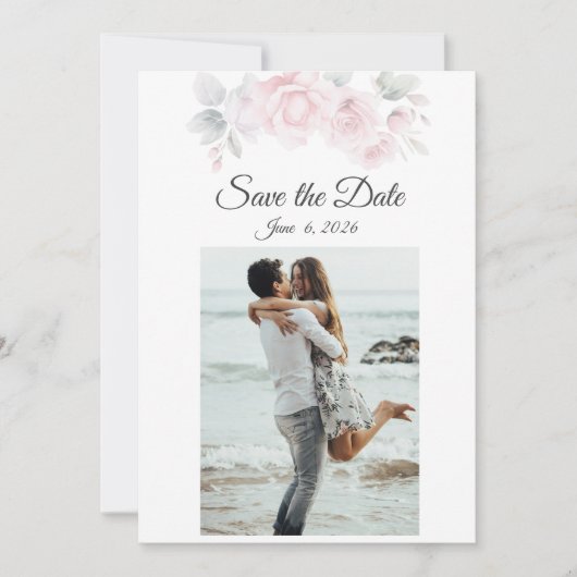 Romantische Save the Date-Karte Date (Vorderseite)