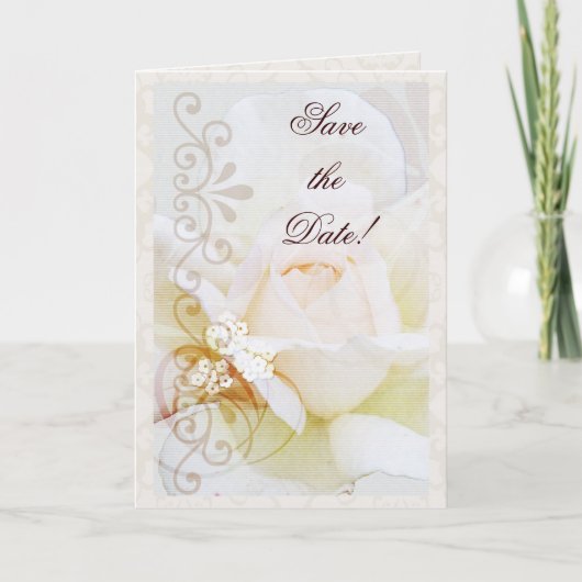 Romantische Save the Date Karte mit Text (Vorderseite)