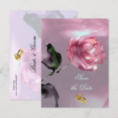 Romantische Save the Date Postkarte (Vorne/Hinten)