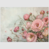 ROMANTISCHE SCHABBAUMUSTER ROSE DECOUPAY SEIDENPAPIER (Vorderseite)