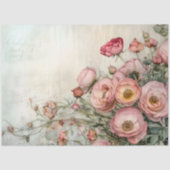 ROMANTISCHE SCHABBAUMUSTER ROSE DECOUPAY SEIDENPAPIER (Vorderseite)