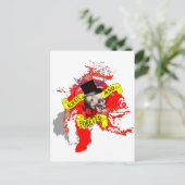 Romantische Schädel- und Herztätowierungsgestaltun Postkarte (Stehend Vorderseite)