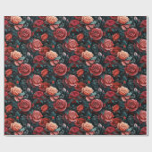 Romantische Schattierungen von Rote Rosen Geschenkpapier (Flach)