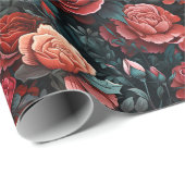 Romantische Schattierungen von Rote Rosen Geschenkpapier (Rolleneckpunkt)