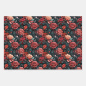 Romantische Schattierungen von Rote Rosen Geschenkpapier Set (Vorderseite 3)