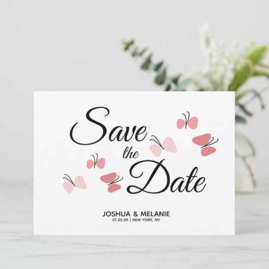 Romantische Schmetterlinge Pink retten die Daten (Stehend Vorderseite)