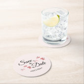 Romantische Schmetterlinge Pink retten die Daten Runder Pappuntersetzer (Vor Ort)