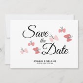 Romantische Schmetterlinge Rosa Save the Dates (Vorderseite)