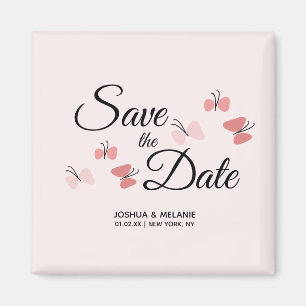 Romantische Schmetterlinge Rosa Save the Dates    Magnet