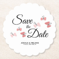 Romantische Schmetterlinge Rosa Save the Dates