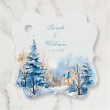 Romantische schneebedeckte Gastgeschenk Hochzeit T