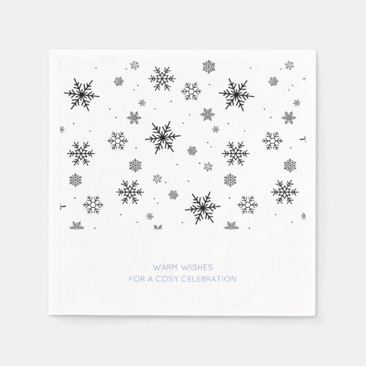 Romantische Schneeflocken Pattern Winter Hochzeit  Serviette (Vorderseite)