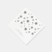 Romantische Schneeflocken Pattern Winter Hochzeit  Serviette (Ecke)