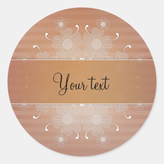 Romantische Schnörkel Runder Aufkleber (Vorderseite)
