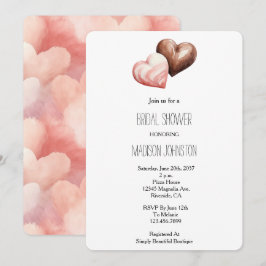 Romantische Schokolade Strawberry Hearts Brautpart Einladung
