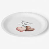 Romantische Schokolade Strawberry Hearts Brautpart Pappteller (Schrägansicht)