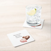 Romantische Schokolade Strawberry Hearts Brautpart Rechteckiger Pappuntersetzer (Vor Ort)