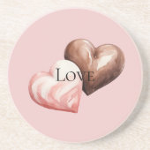 Romantische Schokolade Strawberry Herz Getränkeuntersetzer (Vorne)