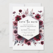 Romantische schöne Burgundy Wedding Save The Date (Vorderseite)