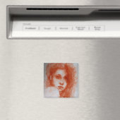 ROMANTISCHE SCHÖNHEIT / Frauenportrait in Sepia Br Magnet (In Situ (Geschirrspüler))