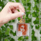 ROMANTISCHE SCHÖNHEIT / Frauenportrait in Sepia Br Schlüsselanhänger (Hand)