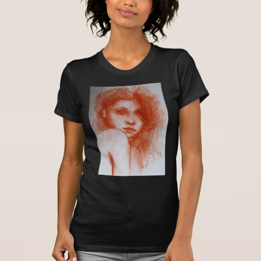 ROMANTISCHE SCHÖNHEIT / Frauenportrait in Sepia Br T-Shirt (Vorderseite)