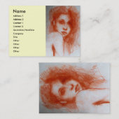 ROMANTISCHE SCHÖNHEIT / Frauenportrait in Sepia Br Visitenkarte (Vorne/Hinten)