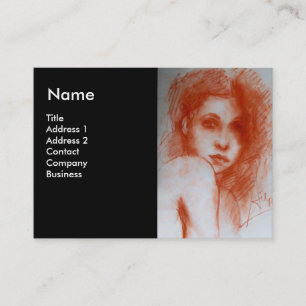 ROMANTISCHE SCHÖNHEIT Frauenportrait, Sepia Brown Visitenkarte
