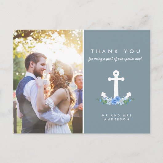 Romantische Schönheits-Hochzeit Vielen Dank Foto P Postkarte (Vorderseite)