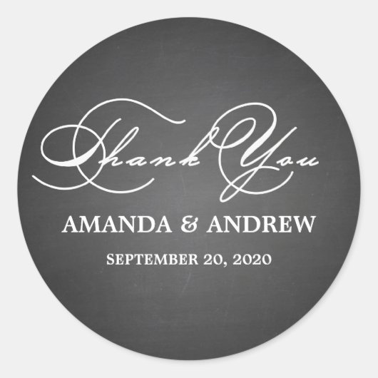 Romantische Schrift Danke Gastgeschenk Hochzeit La Runder Aufkleber (Vorderseite)