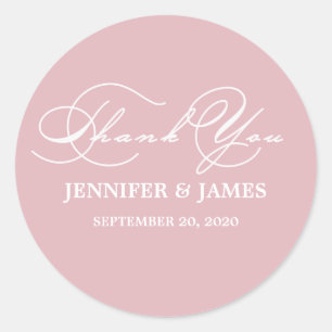 Romantische Schrift Dankeschön-Gastgeschenk Hochze Runder Aufkleber