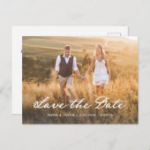 Romantische Schrift | Foto- und QR-Code Save the D Postkarte (Vorne/Hinten)