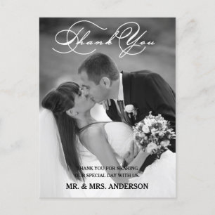 Romantische Schrift   Hochzeit Danke, Postcard Postkarte