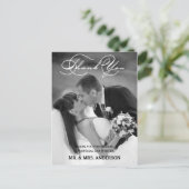 Romantische Schrift | Hochzeit Danke, Postcard Postkarte (Stehend Vorderseite)