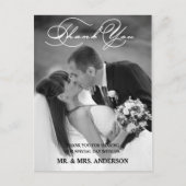 Romantische Schrift | Hochzeit Danke, Postcard Postkarte (Vorderseite)