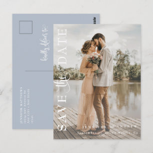 Romantische Schrift Kalligrafie Save the Date Postkarte