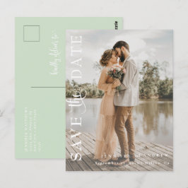 Romantische Schrift | Kalligrafie Save the Date Postkarte