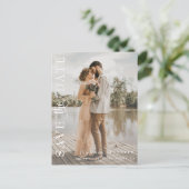 Romantische Schrift | Kalligrafie Save the Date Postkarte (Stehend Vorderseite)