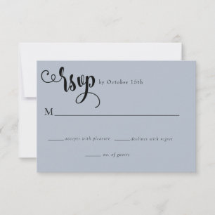 Romantische Schrift   Kalligraphische Hochzeit RSVP Karte