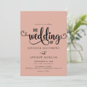 Romantische Schrift | Kalligraphische Hochzeitsein Einladung (Stehend Vorderseite)