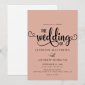 Romantische Schrift | Kalligraphische Hochzeitsein Einladung (Vorne/Hinten)