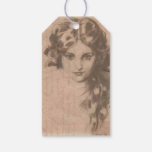 Romantische Schriftzeichen Geschenkanhänger (Rückseite)