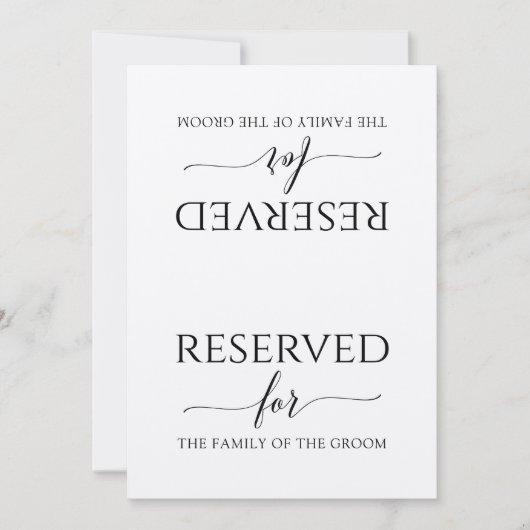 Romantische Schriftzeichen vorbehalten Signaturzel Einladung (Vorderseite)