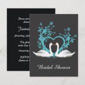 Romantische Schwan-Brautparty-Einladung Einladung (Vorne/Hinten)