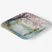 Romantische Schwäne Brautparty Pappteller (Gewinkelt)